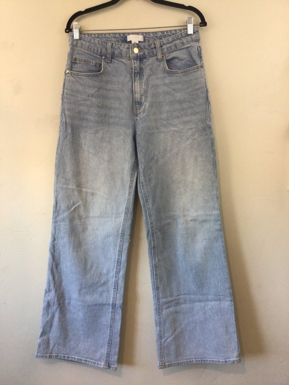 H&M Light Blue Wide Leg High Rise Baggy Jeans *FLAW